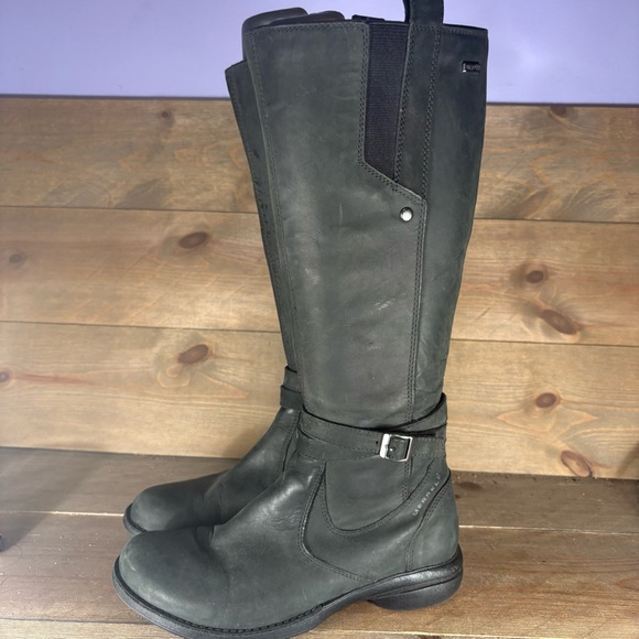 merrell captiva strap womens size 6.5 shoes black leather tall riding boots - Picture 1 of 9